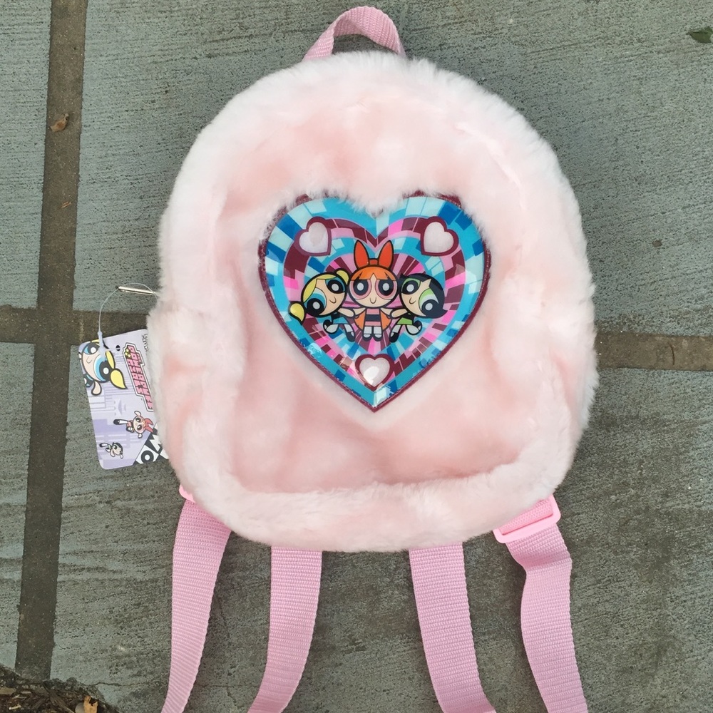 **SOLD** Fuzzy powerpuff girls mini backpack